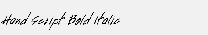 Hand Script Bold Italic